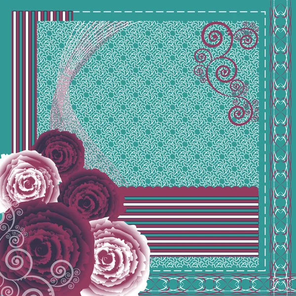 花のグリーティング カードの抽象的なベクトル イラスト — ストックベクタ