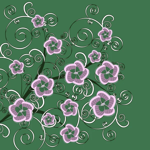 Ilustración abstracta vectorial de flores — Archivo Imágenes Vectoriales
