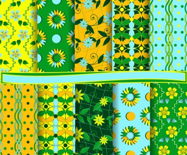 soyut çiçek vektör kağıt çıkartma ayarla