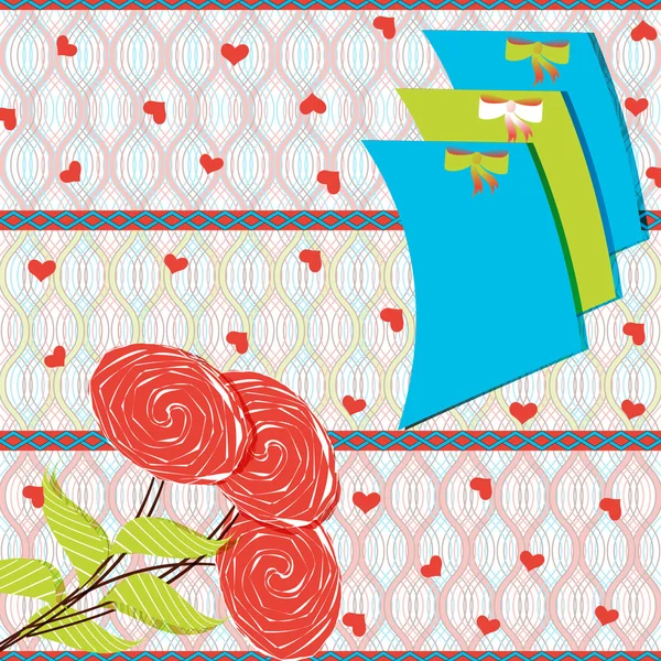 ベクトルバレンタイン図グリーティング カード — ストックベクタ