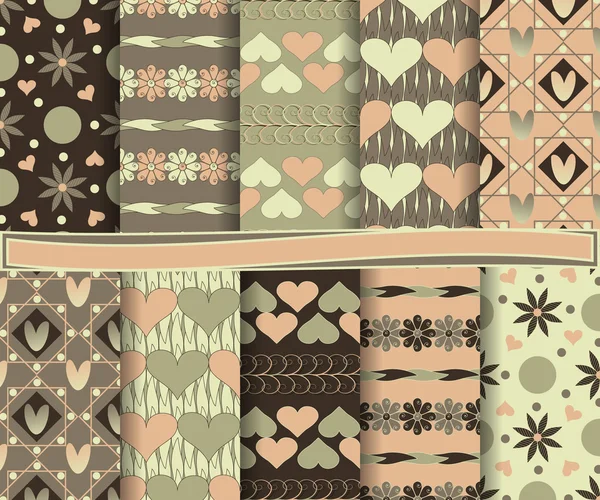 Abstract vector set van scrapbook papier Valentijnsdag — Stockvector