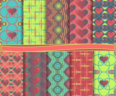 scrapbook kağıt Sevgililer günü kümesini tasarlamak vektör