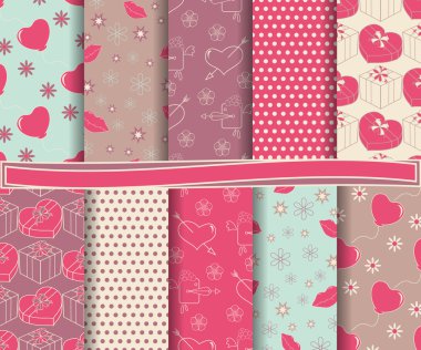 scrapbook kağıt Sevgililer günü kümesini tasarlamak vektör