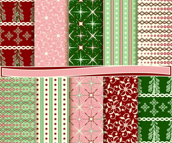 Abstracte kerst vector set van papier voor scrapbook — Stockvector