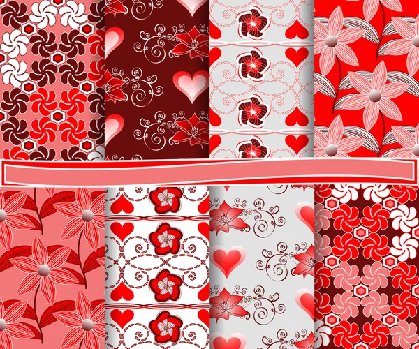 Abstract vector set of paper for scrapbook Valentine's Day — Stock Vector