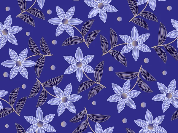 シームレスな花のベクトル図 — ストックベクタ