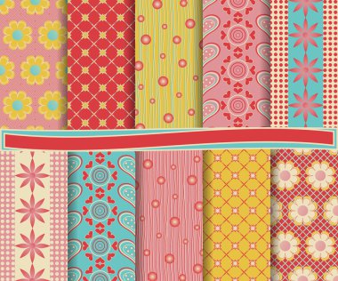 scrapbook kağıt Sevgililer günü kümesini tasarlamak vektör