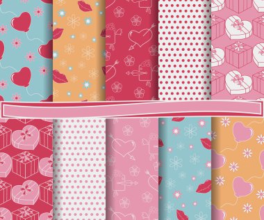 scrapbook kağıt Sevgililer günü kümesini tasarlamak vektör