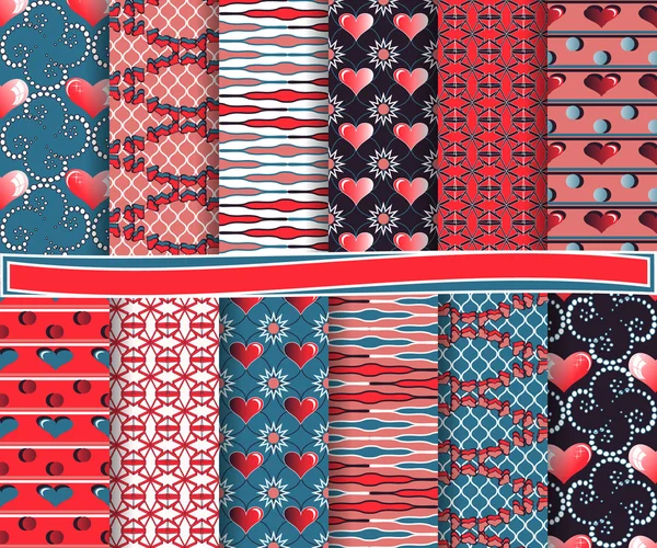 Abstract vector set of scrapbook paper Valentine 's Day — стоковый вектор