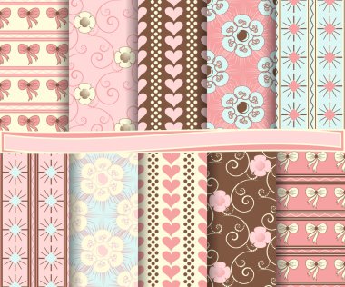 scrapbook kağıt Sevgililer günü kümesini tasarlamak vektör