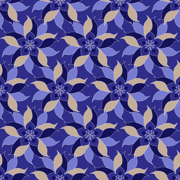 Motif vectoriel sans couture avec des fleurs abstraites — Image vectorielle
