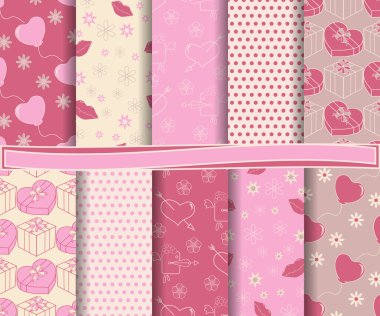 scrapbook kağıt Sevgililer günü kümesini tasarlamak vektör