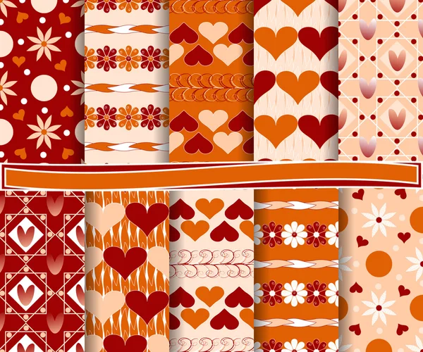 Abstract vector set of scrapbook paper Valentine 's Day — стоковый вектор