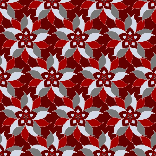 抽象的な花のシームレスなベクトルパターン — ストックベクタ