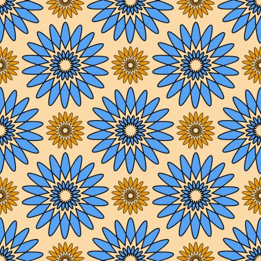 Dikişsiz soyut çiçek vektör çizim