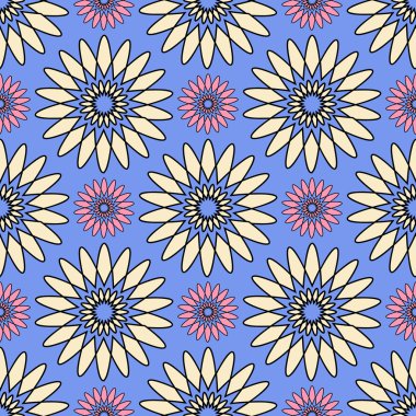 Dikişsiz soyut çiçek vektör çizim