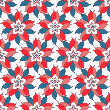 Soyut çiçekli kusursuz vektör deseni