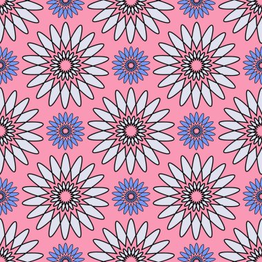 Dikişsiz soyut çiçek vektör çizim