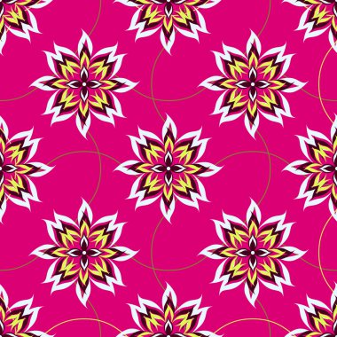 Soyut çiçekli kusursuz vektör deseni