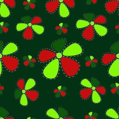 Dikişsiz soyut çiçek vektör çizim