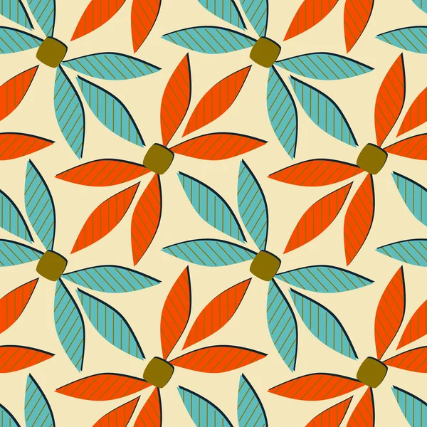 Nahtlose abstrakte Vektorillustration mit stilisierten Blättern — Stockvektor