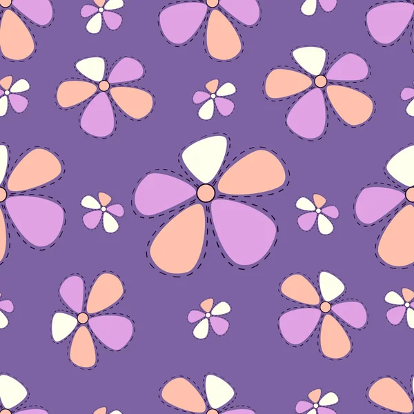 Ilustración de vectores florales abstractos sin costura — Vector de stock