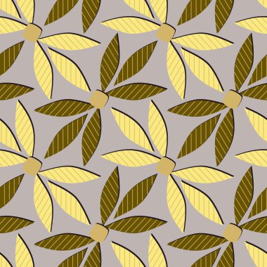 stilize yapraklar ile sorunsuz tasarlamak vektör çizim