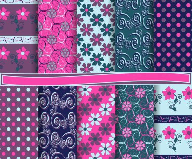 soyut çiçek vektör kağıt çıkartma ayarla