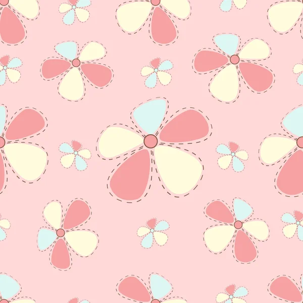 シームレスな抽象的な花のベクトル図 — ストックベクタ