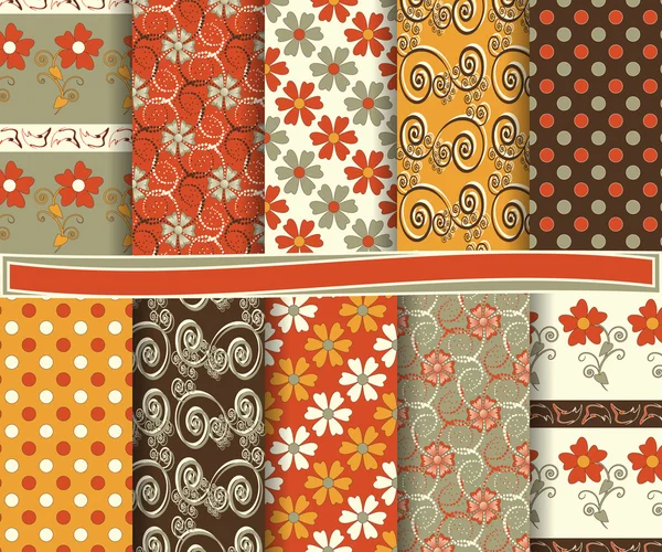 Abstrakte florale Vektor-Set von Papier Sammelalbum — Stockvektor
