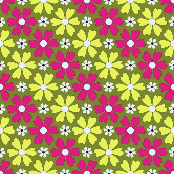 无缝的矢量抽象花卉图 — 图库矢量图片