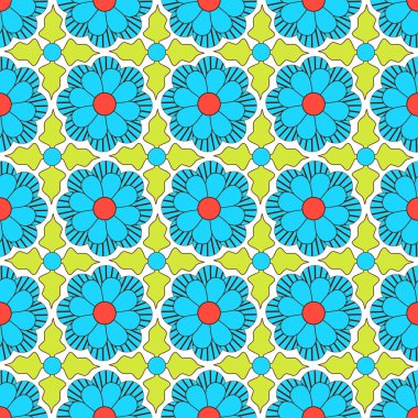 Dikişsiz vektör soyut çiçek Çizim