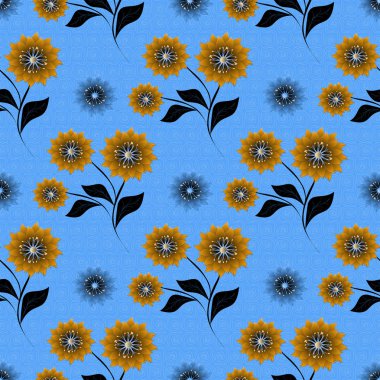 soyut vektör çiçek çizimi