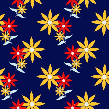 Dikişsiz soyut çiçek vektör çizim