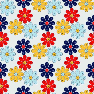 Dikişsiz soyut çiçek vektör çizim