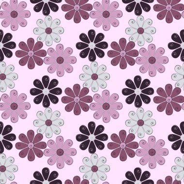 Dikişsiz soyut çiçek vektör çizim