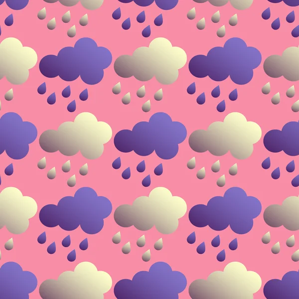 Abstraktní vektorová ilustrace s mraky a déšť — Stockový vektor