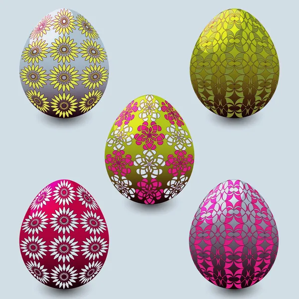 Serie illustrazione vettoriale di uova di Pasqua — Vettoriale Stock