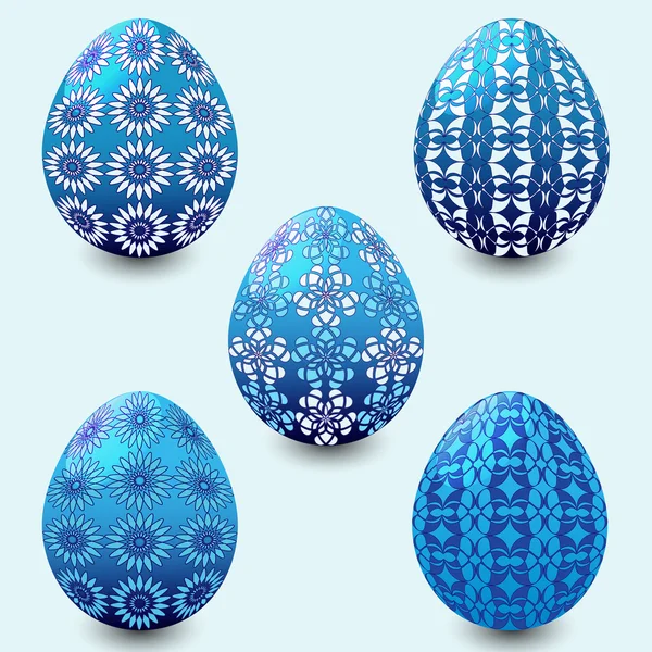 Illustration vectorielle ensemble d'oeufs de Pâques — Image vectorielle