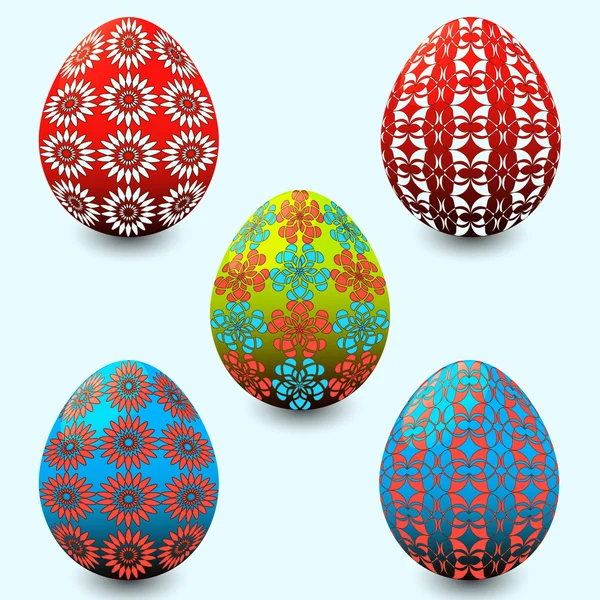 Serie illustrazione vettoriale di uova di Pasqua — Vettoriale Stock