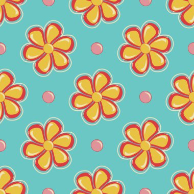 Dikişsiz soyut çiçek vektör çizim