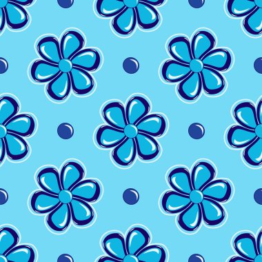 Dikişsiz vektör soyut çiçek Çizim