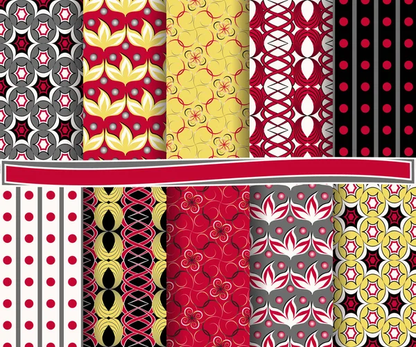 Conjunto de abstracto floral vector de papel para scrapbook — Vector de stock