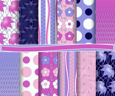 soyut çiçek vektör scrapbook kağıt, dizi