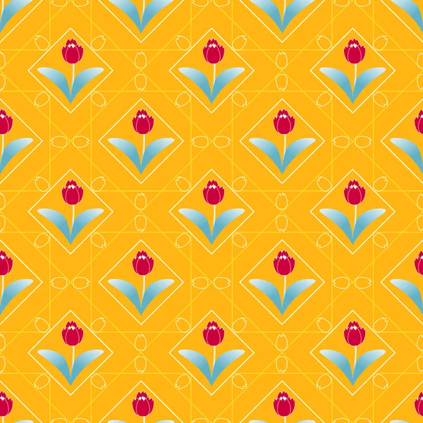 Abstract floral vectorillustratie met geometrische vormen — Stockvector