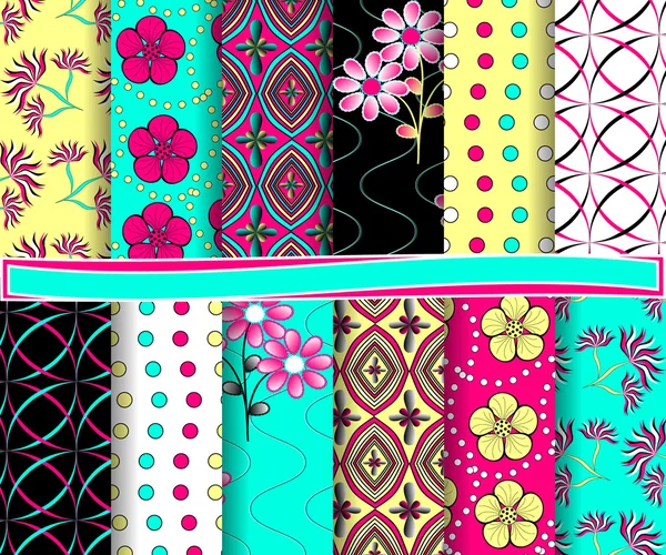 Conjunto de abstracto floral vector de papel para scrapbook — Archivo Imágenes Vectoriales