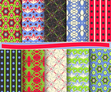 soyut çiçek vektör scrapbook kağıt, dizi