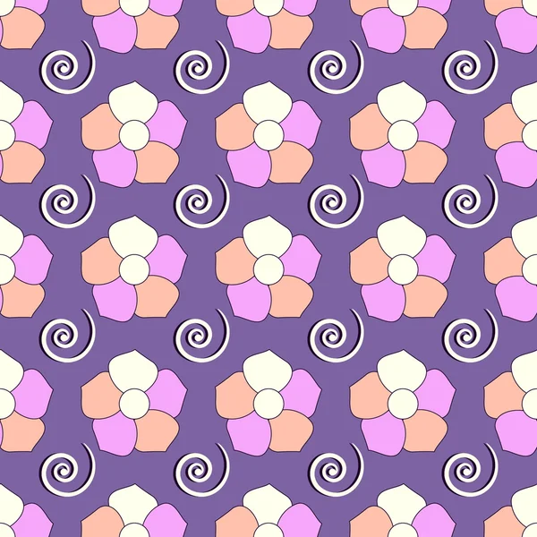 Ilustração floral abstrata sem costura — Vetor de Stock