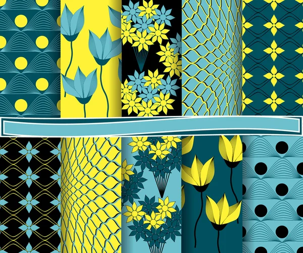 Set de hârtie vectorială florală abstractă pentru schiță — Vector de stoc