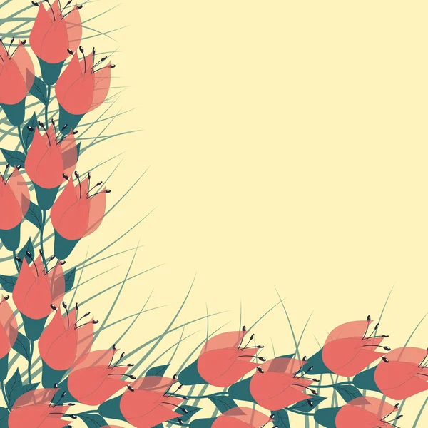 Abstrakte Vektorillustration einer floralen Grußkarte — Stockvektor